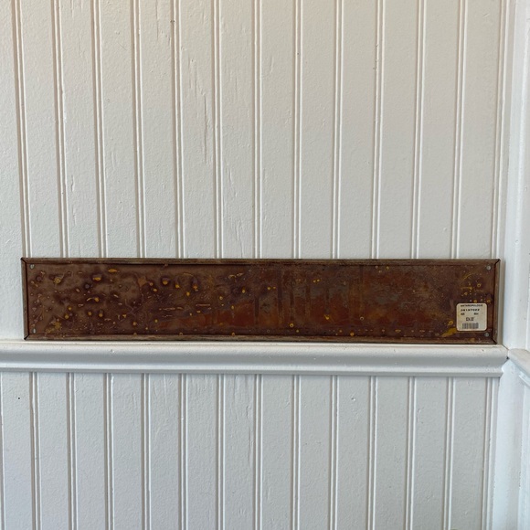 DISCONTINUED Vintage Anthropologie Mummert Sign Co. Aqua Metal “Washroom” Sign - Picture 6 of 7